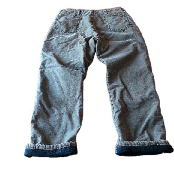 Wrangler Rugged Wear Men's 40x30 Flannel Lined Jean Olive Brown Heavy Cotton EUC - Picture 3 of 8